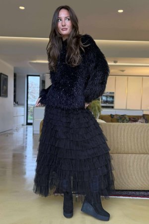 Claudia Shaggy Knit Black